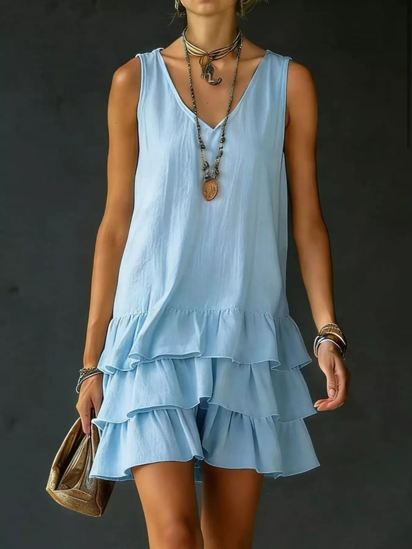 Very Besty ruffled-hem sleeveless brunch dress, sized S–3X