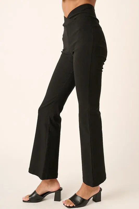 Mittoshop Surplice V Waist Flare Pants-Very Besty