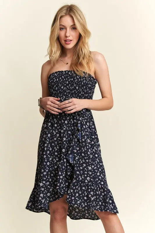 ADORA Smocked Floral Tube Dress with Pockets-Very Besty