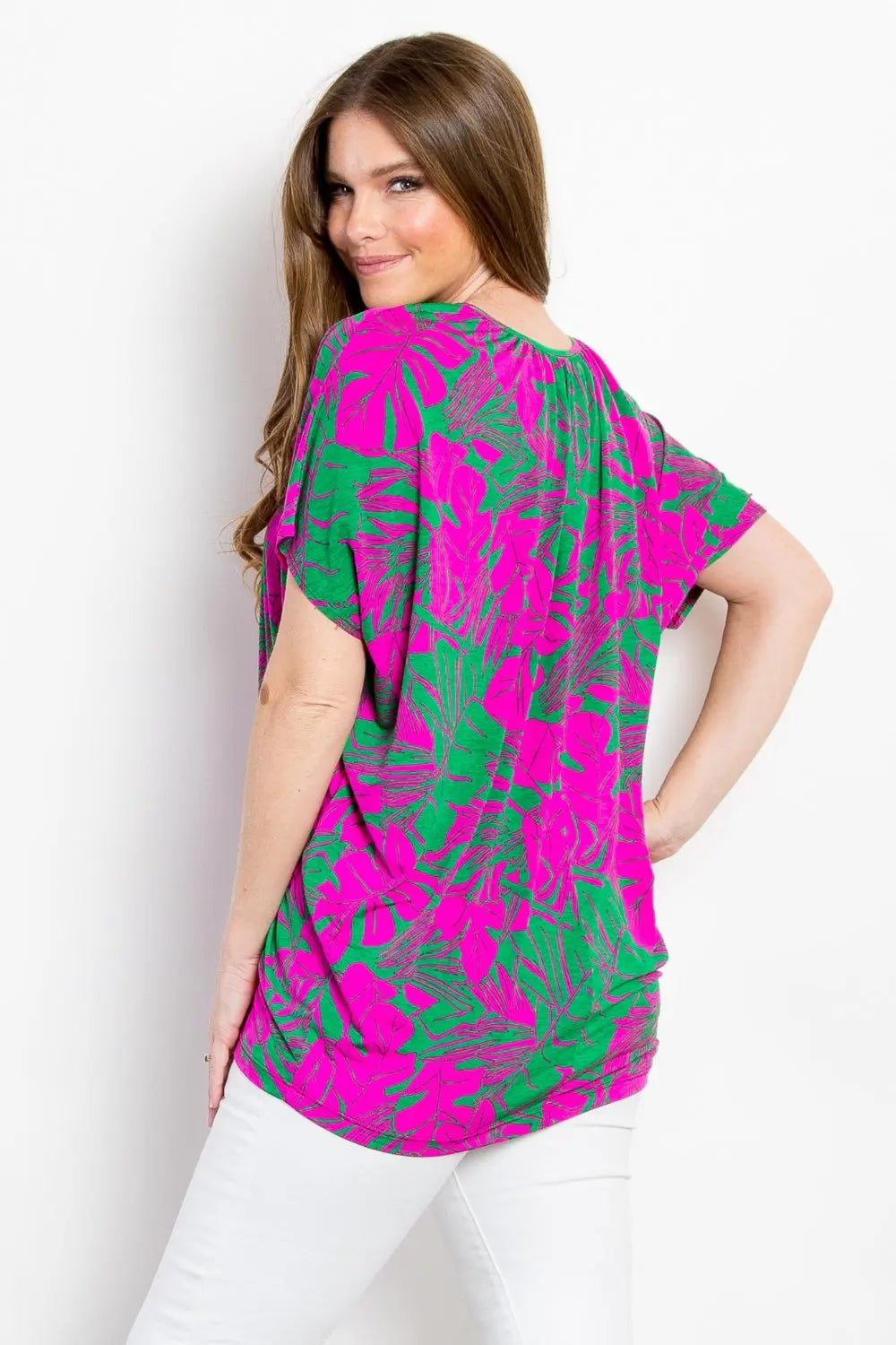 Be Stage Contrast Printed Short Sleeve Top-Very Besty