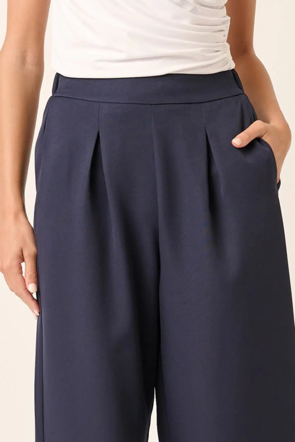 Mittoshop Inverted Pleat Detail Wide Leg Pants-Very Besty