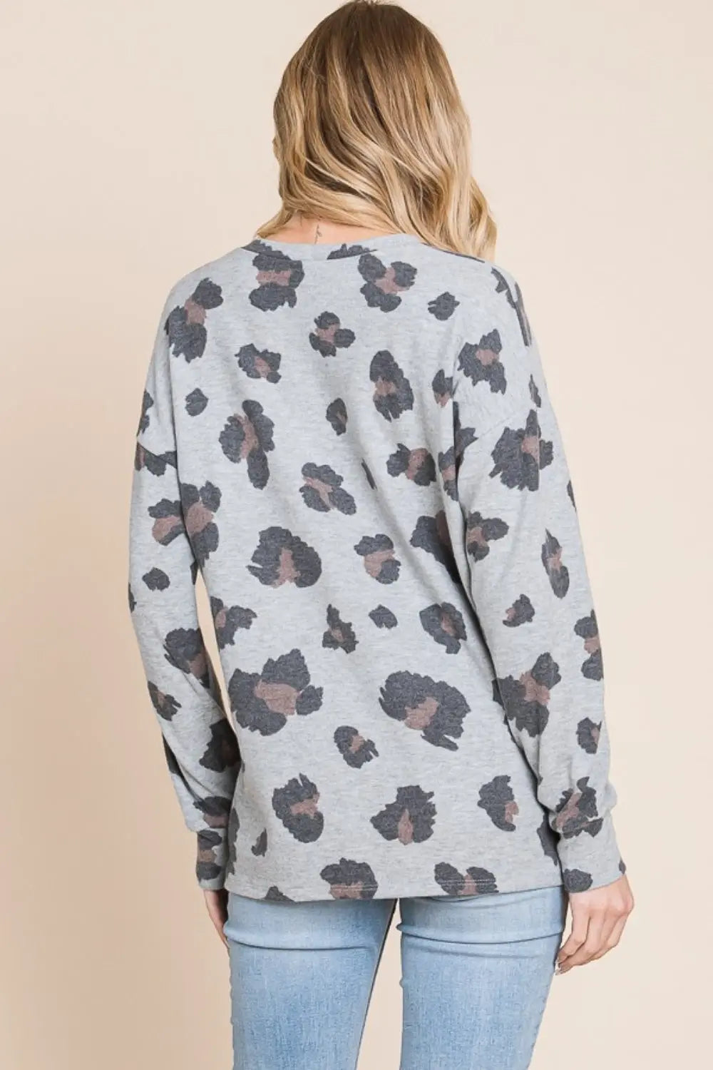 BOMBOM Leopard Drop Shoulder T-Shirt-Very Besty