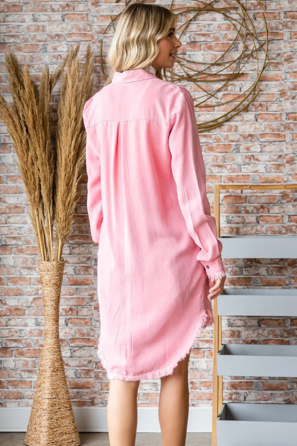 Veveret Button-Up Shirt Dress-Very Besty