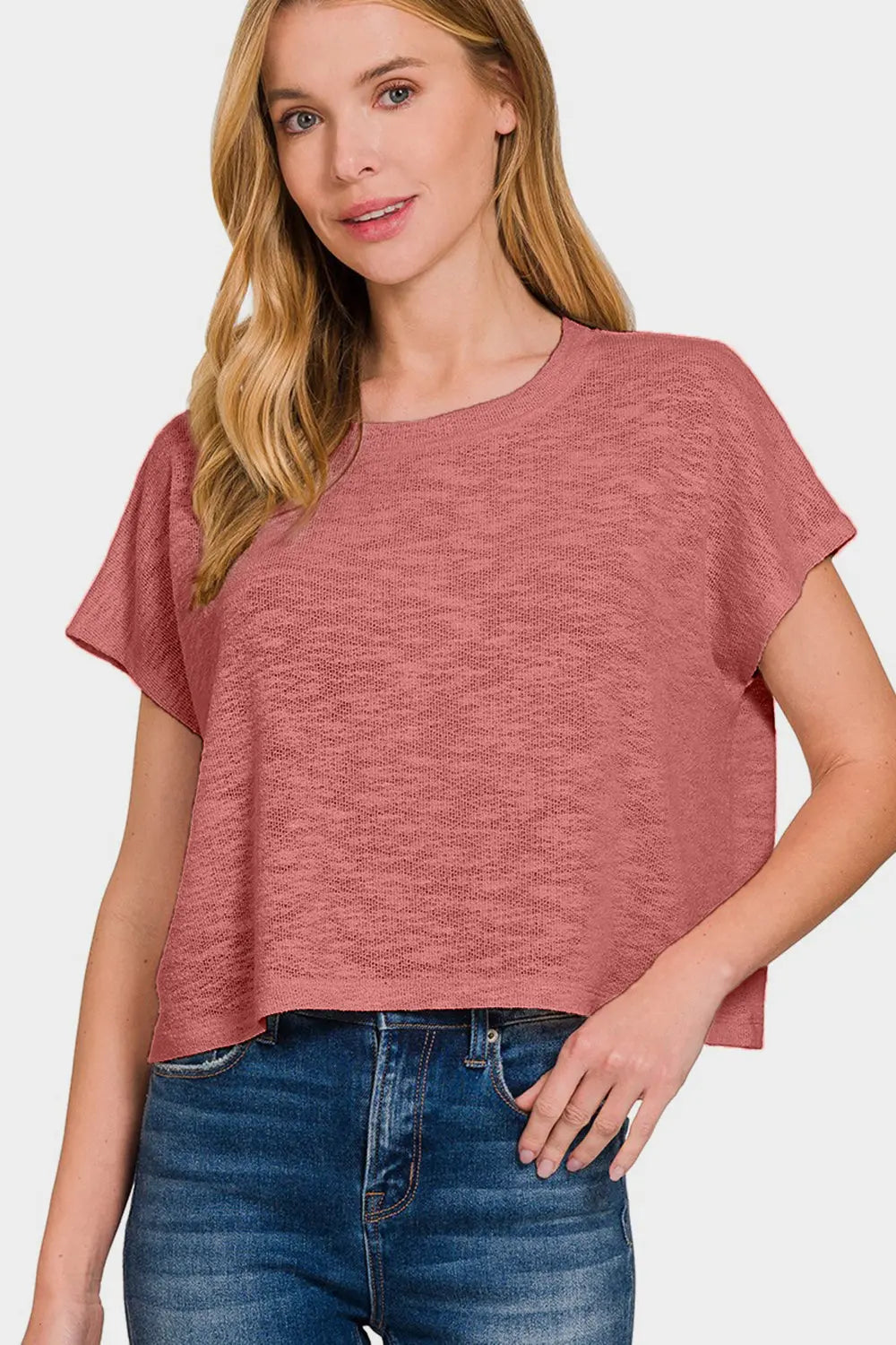 Zenana Round Neck Short Sleeve T-Shirt-Very Besty