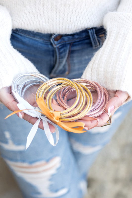 Glitter Jelly Bangle Bracelets-Very Besty