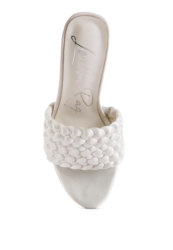 LUST LOOK BRAIDED SATIN BLOCK SANDALS-Very Besty