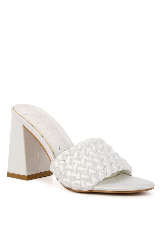 LUST LOOK BRAIDED SATIN BLOCK SANDALS-Very Besty