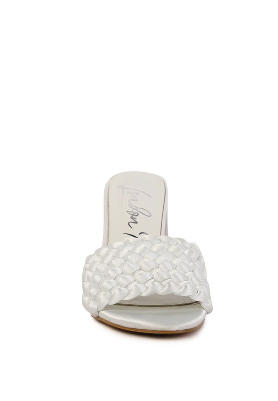 LUST LOOK BRAIDED SATIN BLOCK SANDALS-Very Besty
