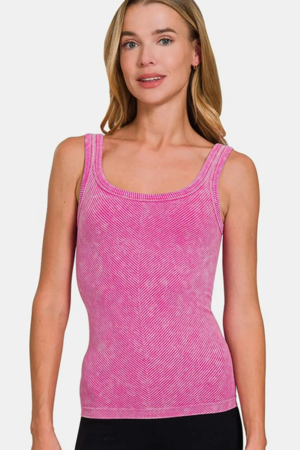 Zenana Ribbed Scoop Neck Tank-Very Besty