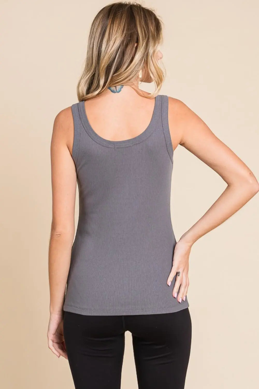 Culture Code Full Size Ribbed Scoop Neck Tank-Very Besty