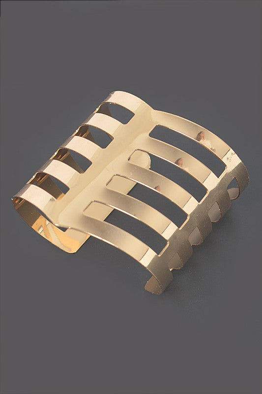 Cut Out Chevron Iconic Adjustable Cuff Bangle-Very Besty