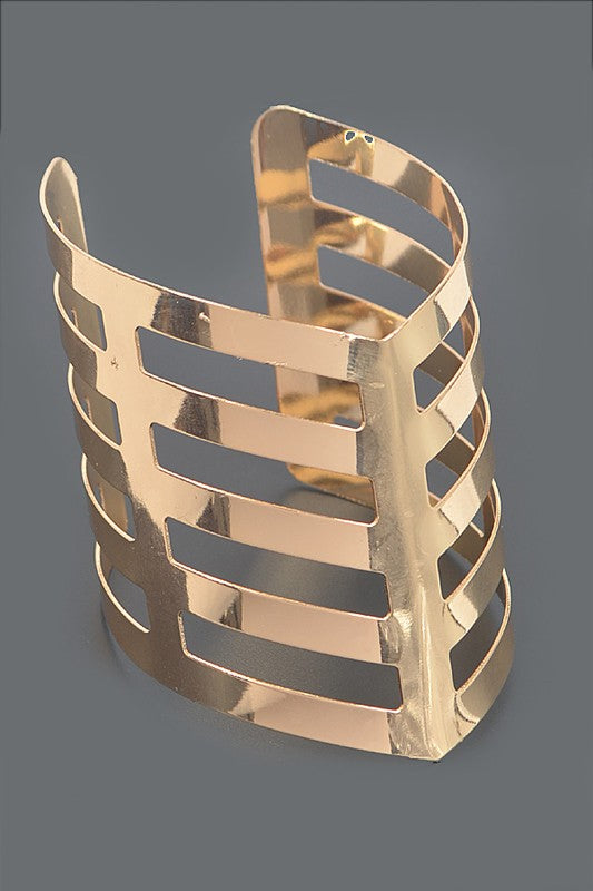 Cut Out Chevron Iconic Adjustable Cuff Bangle-Very Besty
