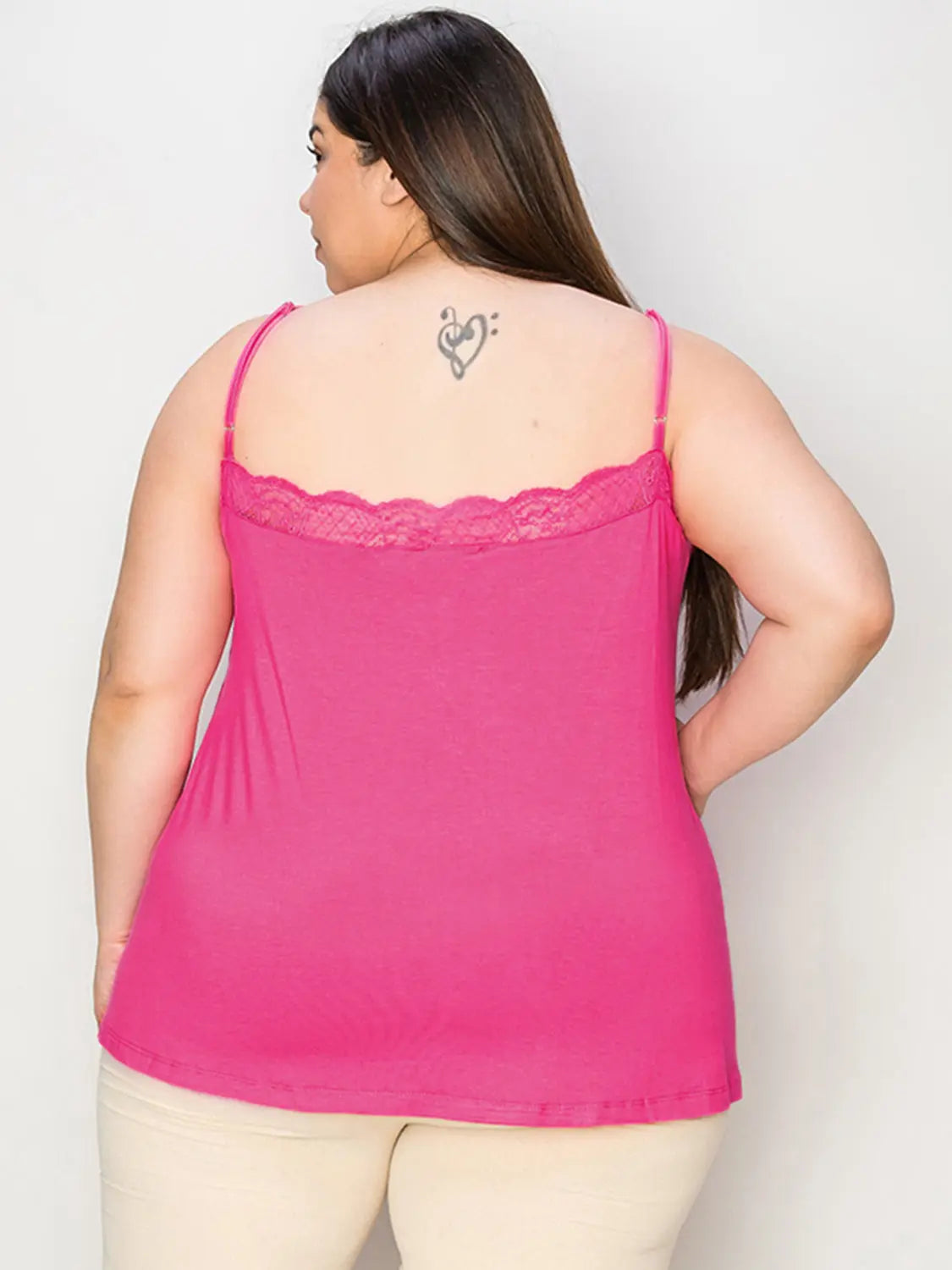 Basic Bae Full Size Lace Trim V-Neck Cami-Very Besty