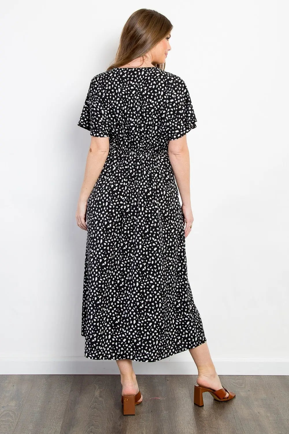 Be Stage Full Size Printed Smocked Waist Dress-Very Besty
