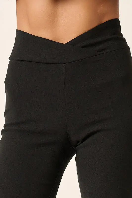 Mittoshop Surplice V Waist Flare Pants-Very Besty