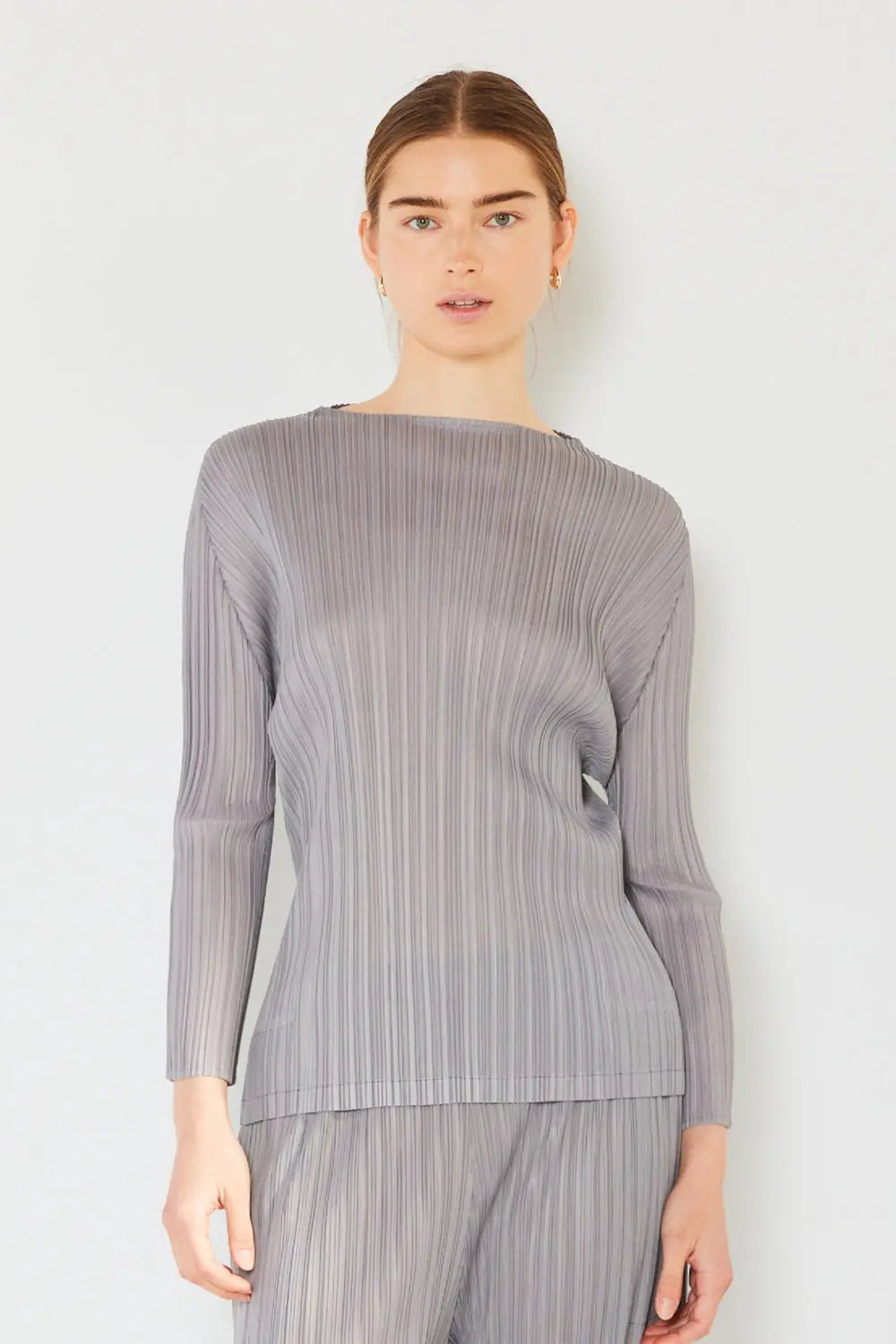 Marina West Swim Pleated Long Sleeve Boatneck Top-Very Besty