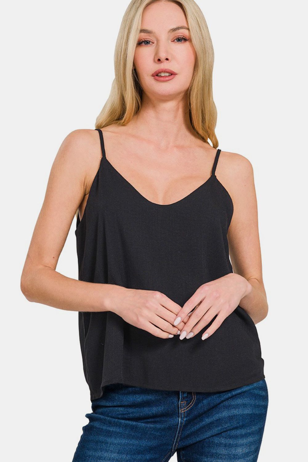 Zenana Two Layered Spaghetti Strap Cami-Very Besty
