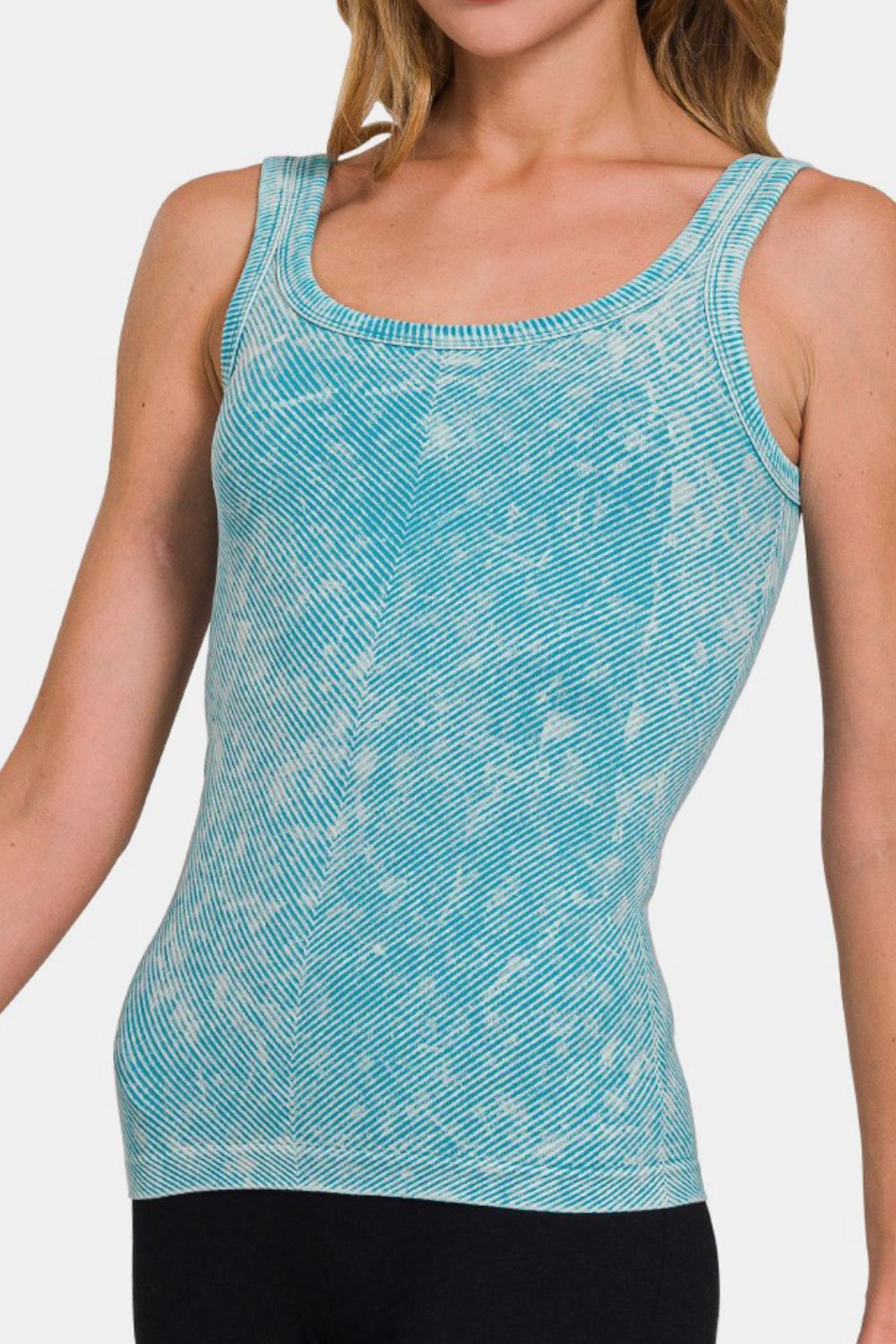 Zenana Ribbed Scoop Neck Tank-Very Besty