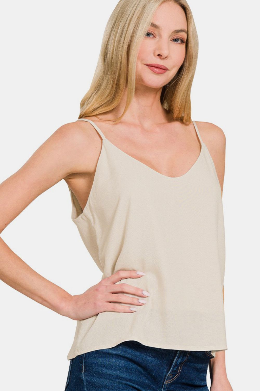 Zenana Two Layered Spaghetti Strap Cami-Very Besty