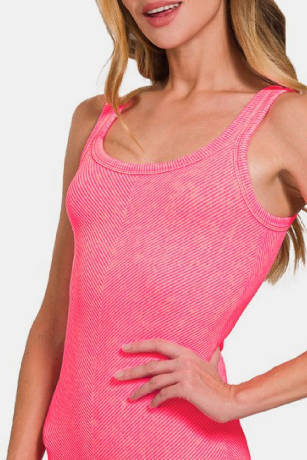 Zenana Ribbed Scoop Neck Tank-Very Besty
