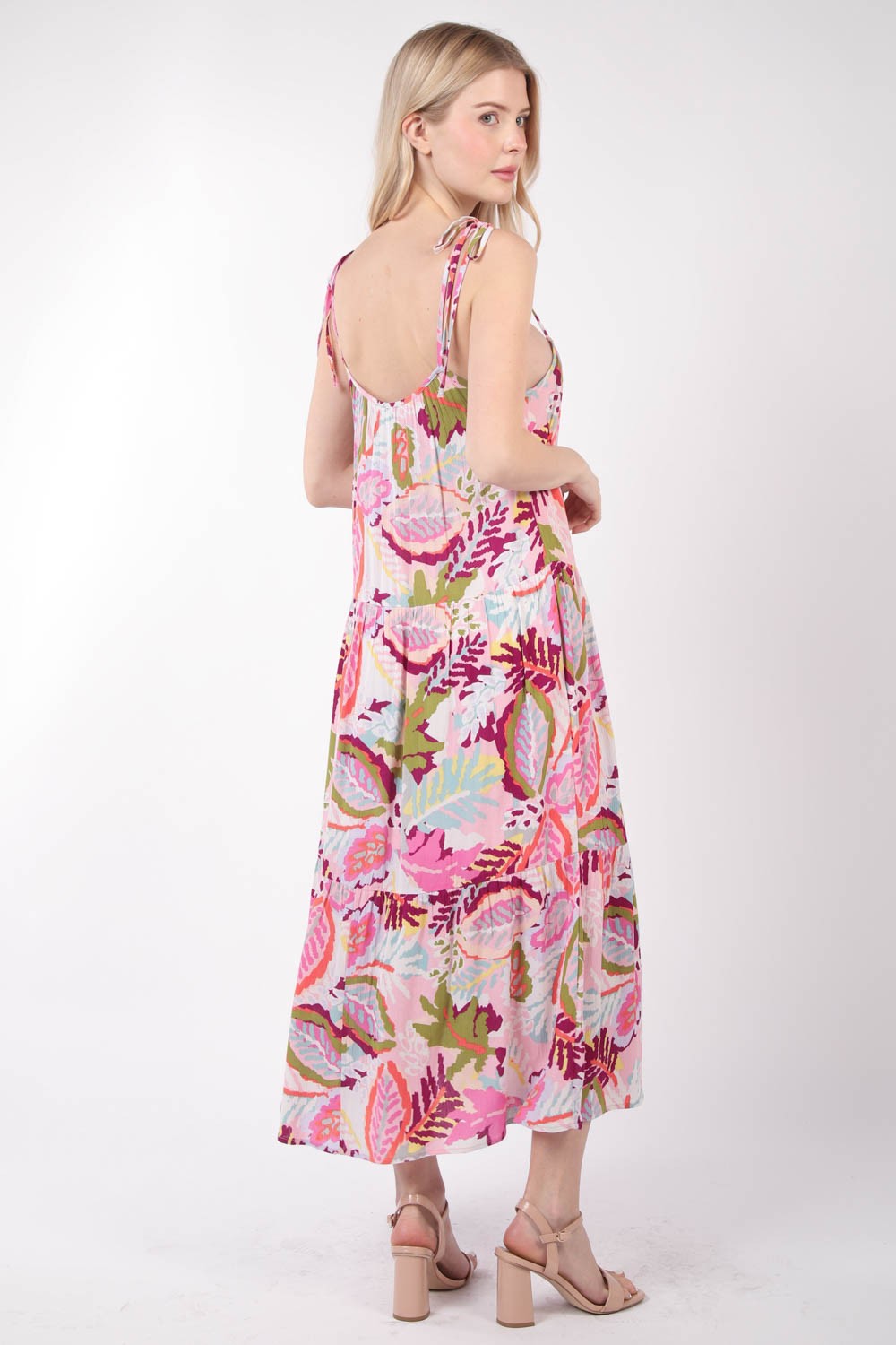 VERY J Tropical Printed Cami Midi Dress-Very Besty