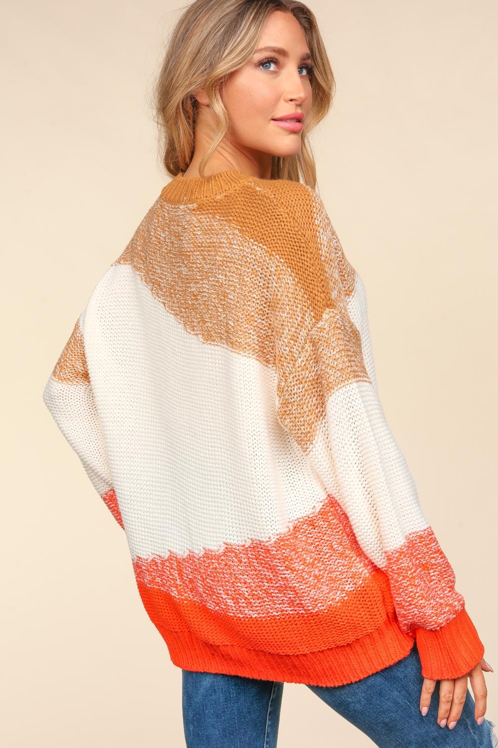 Haptics Color Block Long Sleeve Sweater-Very Besty