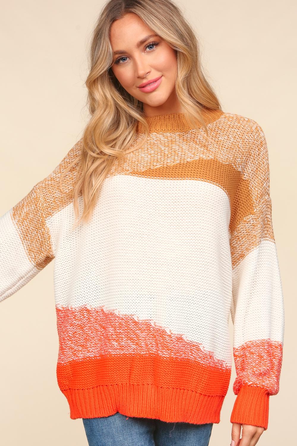 Haptics Color Block Long Sleeve Sweater-Very Besty
