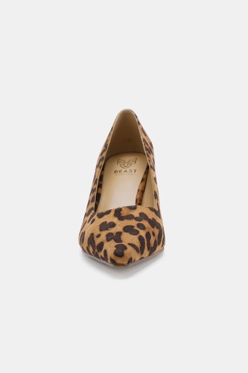 Beast Fashion Faux Suede Leopard Point Toe Pumps-Very Besty