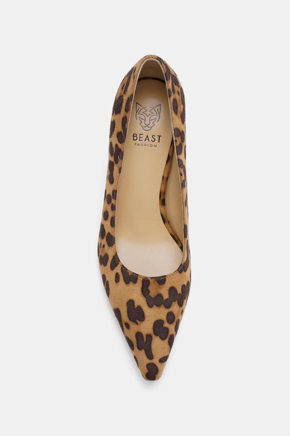 Beast Fashion Faux Suede Leopard Point Toe Pumps-Very Besty