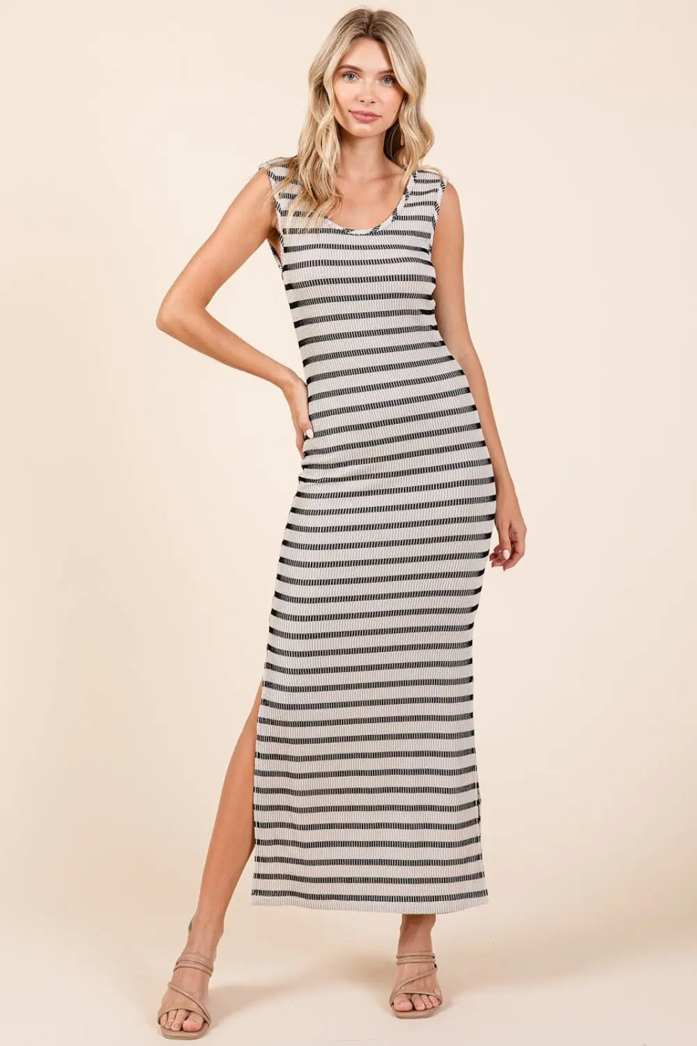 Mittoshop Striped Scoop Neck Sleeveless Maxi Dress-Very Besty