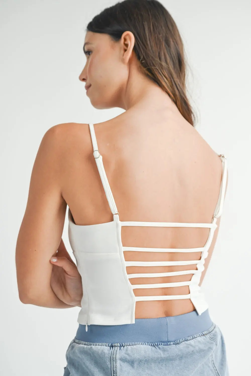 MABLE Strappy Back Cropped Cami-Very Besty