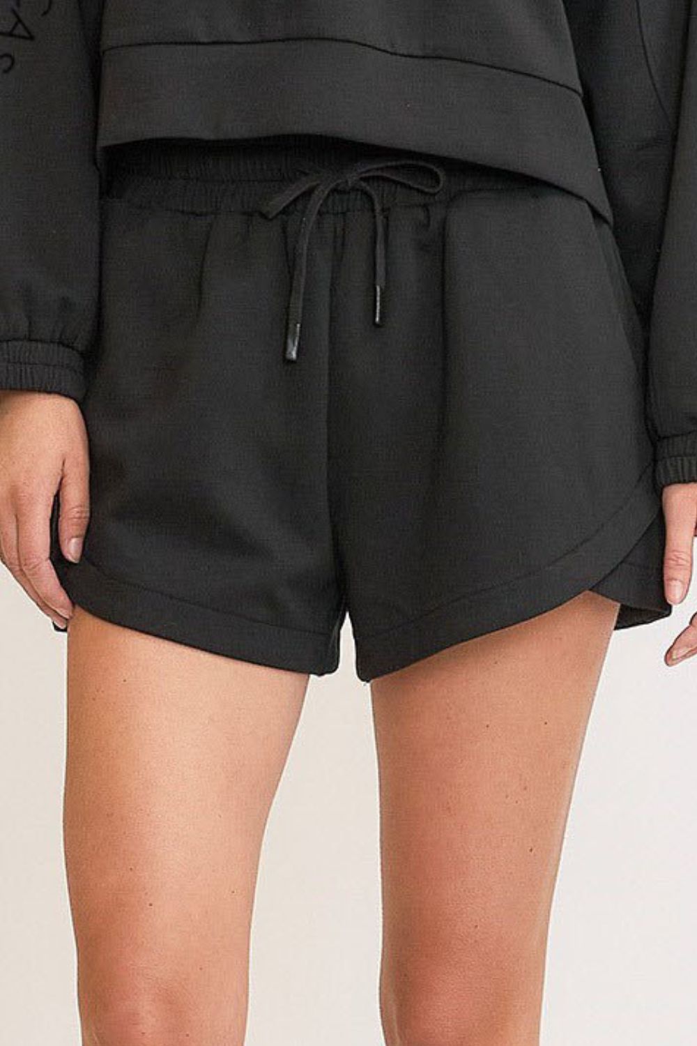 Umgee Full Size Drawstring Sweatshorts with Pockets Plus Size-Very Besty