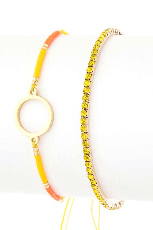 Seed Beads String Rhinestone Bracelet Set-Very Besty