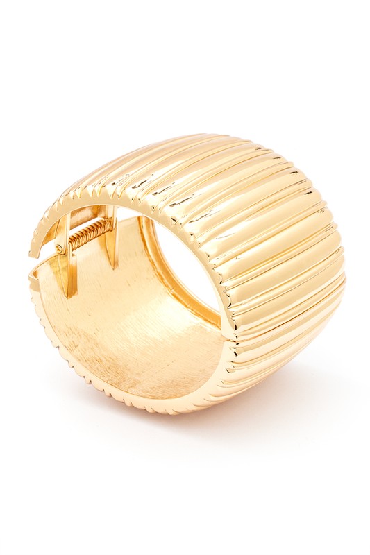 Oversize Textured Hinged Statement Bangle-Very Besty