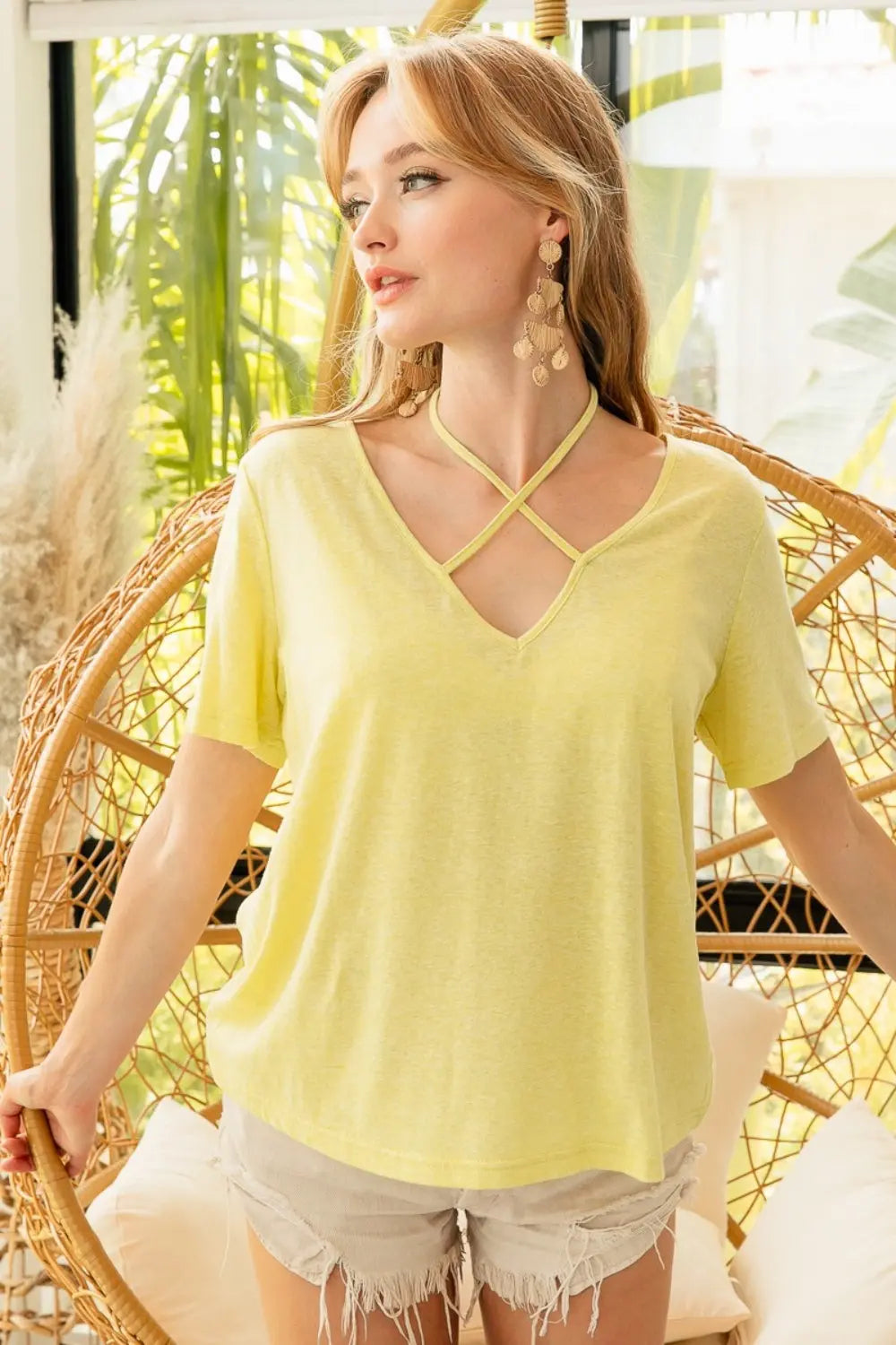 BiBi Tied Detail Short Sleeve T-Shirt-Very Besty