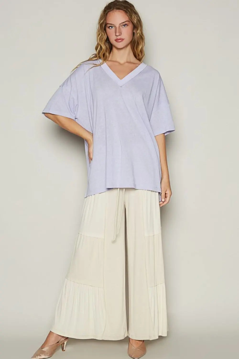 POL V-Neck Half Sleeve T-Shirt-Very Besty