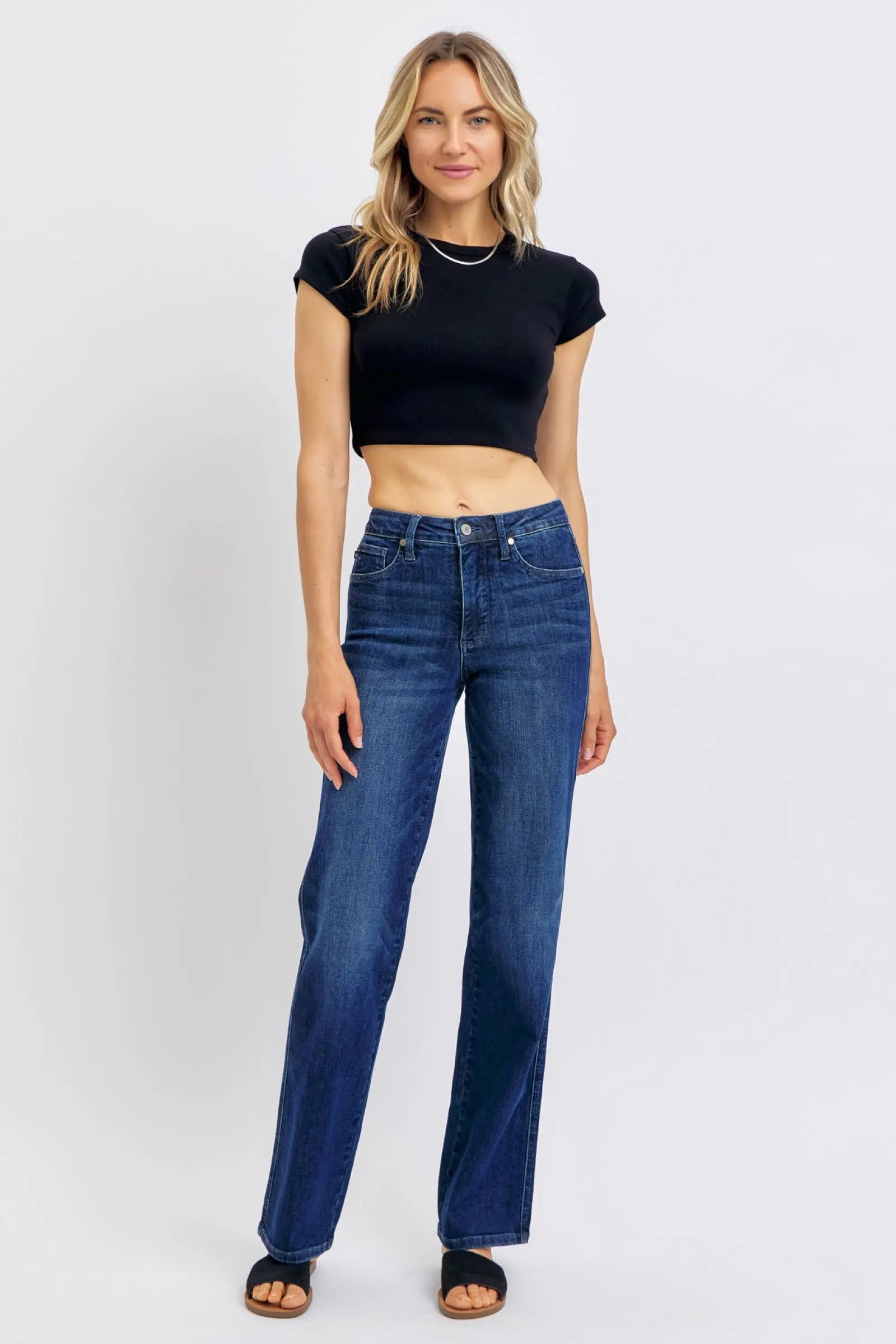 Judy Blue Full Size Tummy Control Straight Jeans Plus Size-Very Besty