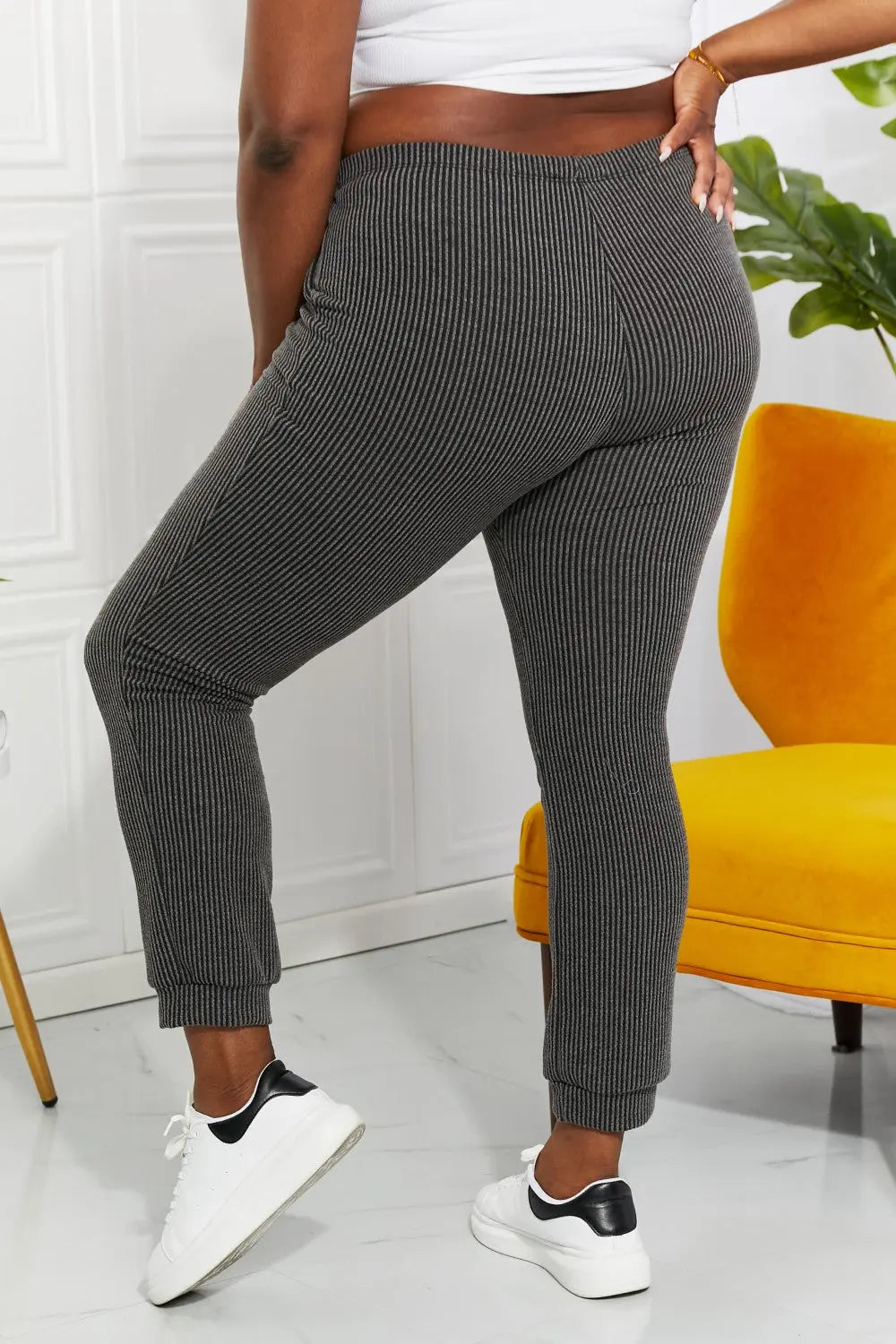 Blumin Apparel Full Size Easy Living Ribbed Joggers-Very Besty