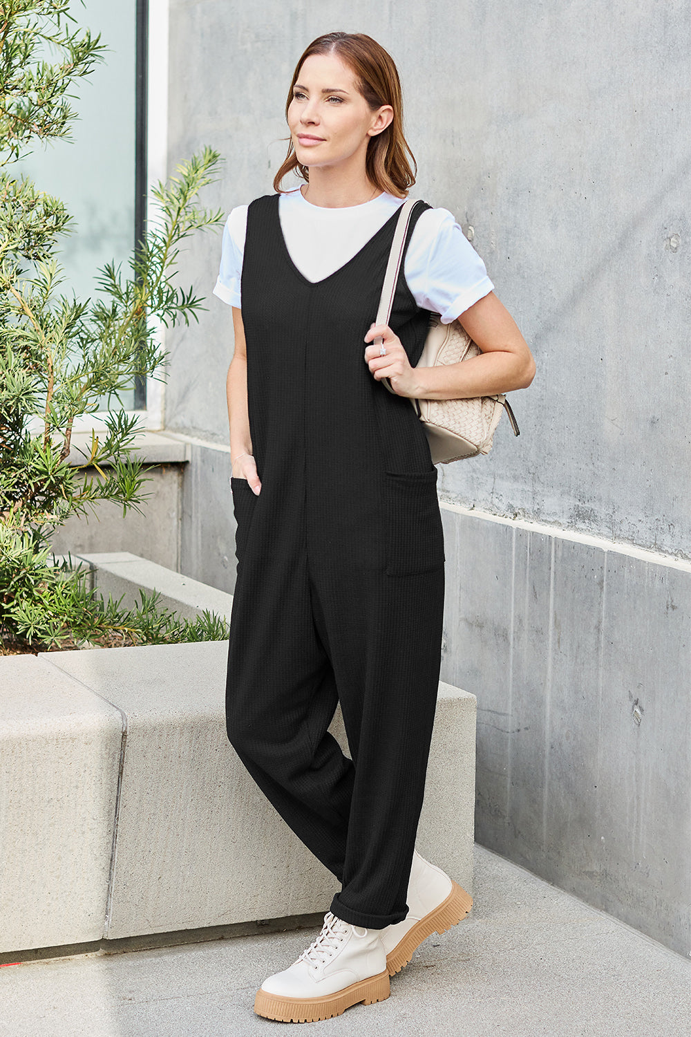 Double Take Full Size Sleeveless Straight Jumpsuit-Very Besty