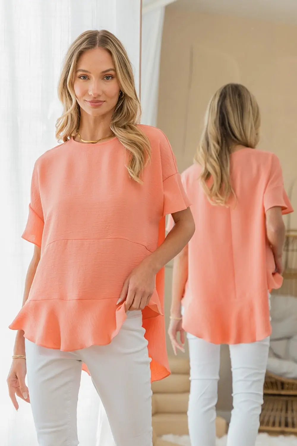 Sew In Love Round Neck Ruffled Top-Very Besty