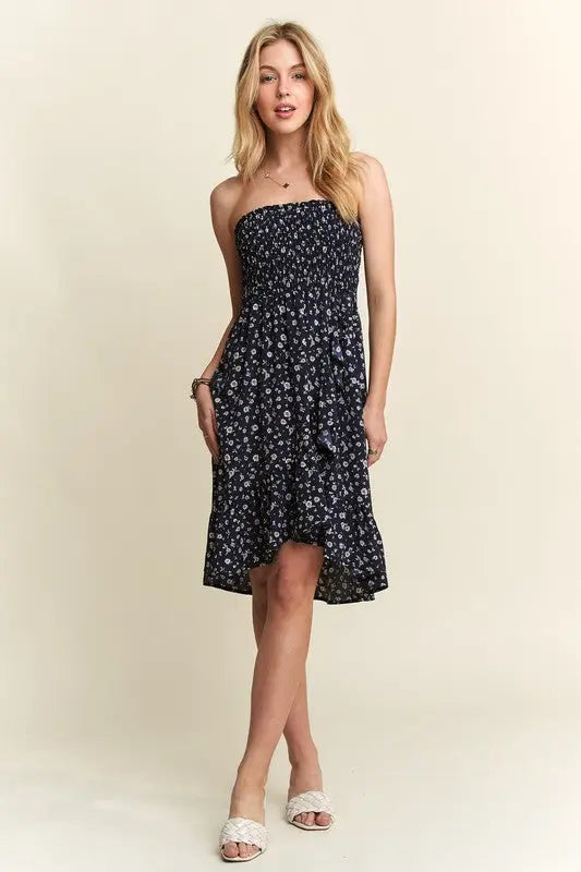 ADORA Smocked Floral Tube Dress with Pockets-Very Besty
