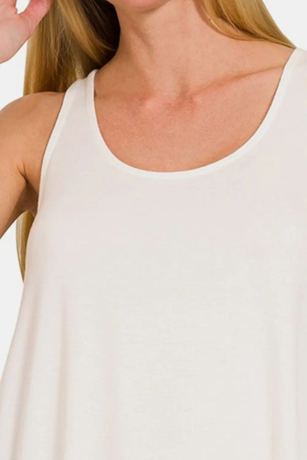 Zenana Round Neck Flowy Hem Tank-Very Besty