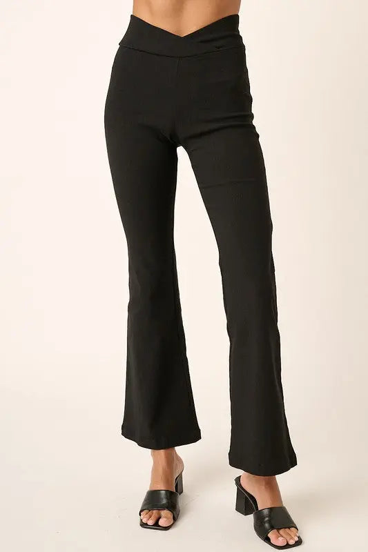 Mittoshop Surplice V Waist Flare Pants-Very Besty
