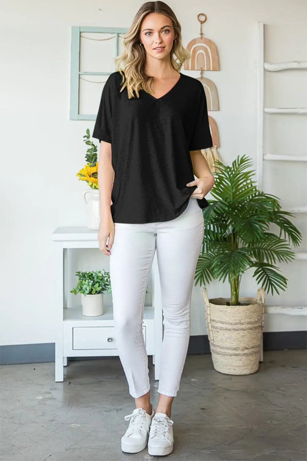 Heimish Full Size V-Neck Short Sleeve T-Shirt-Very Besty