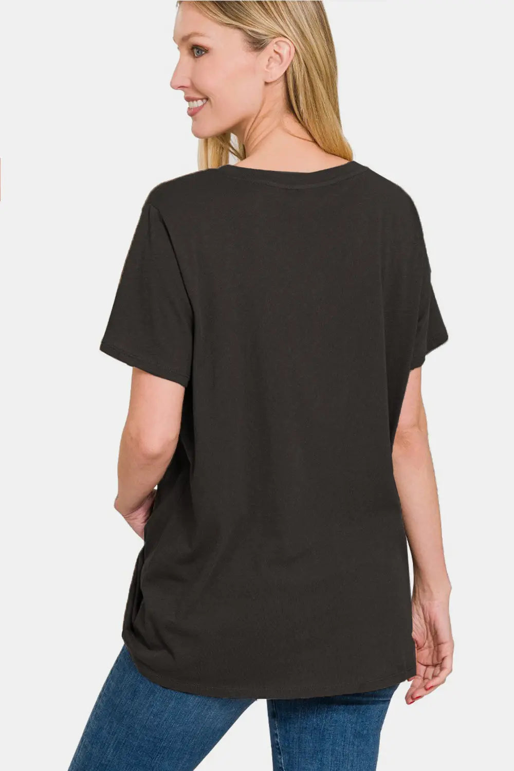 Zenana Full Size V-Neck Short Sleeve T-Shirt-Very Besty