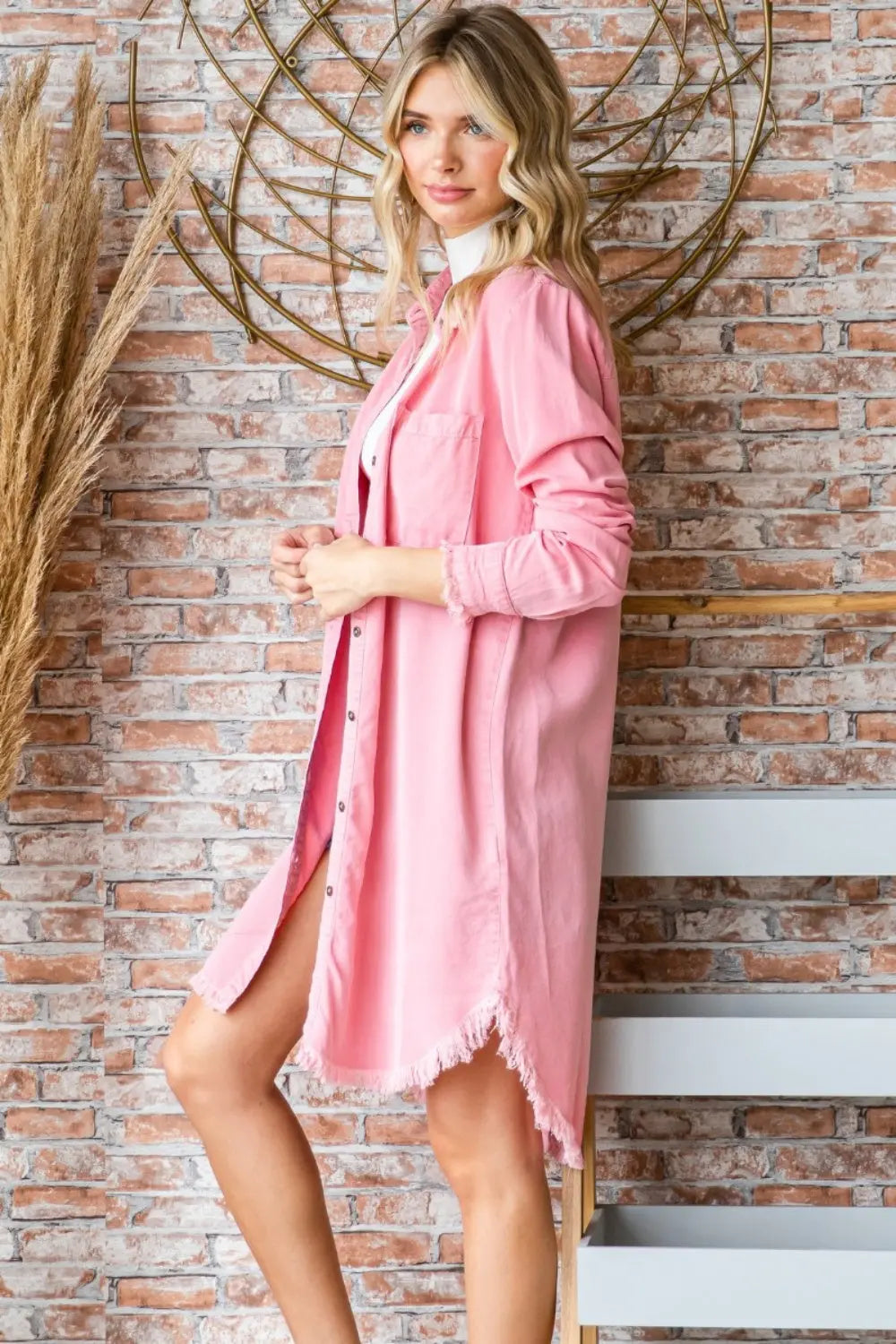 Veveret Button-Up Shirt Dress-Very Besty