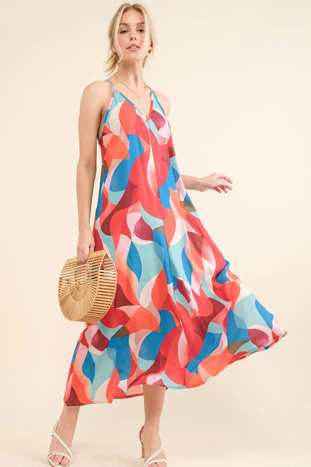 And the Why Printed Crisscross Back Cami Dress-Very Besty