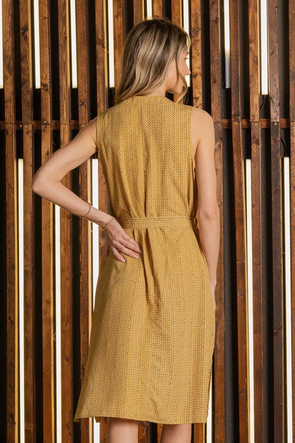 Sew In Love Full Size Printed Sleeveless Dress with Side Pockets-Very Besty