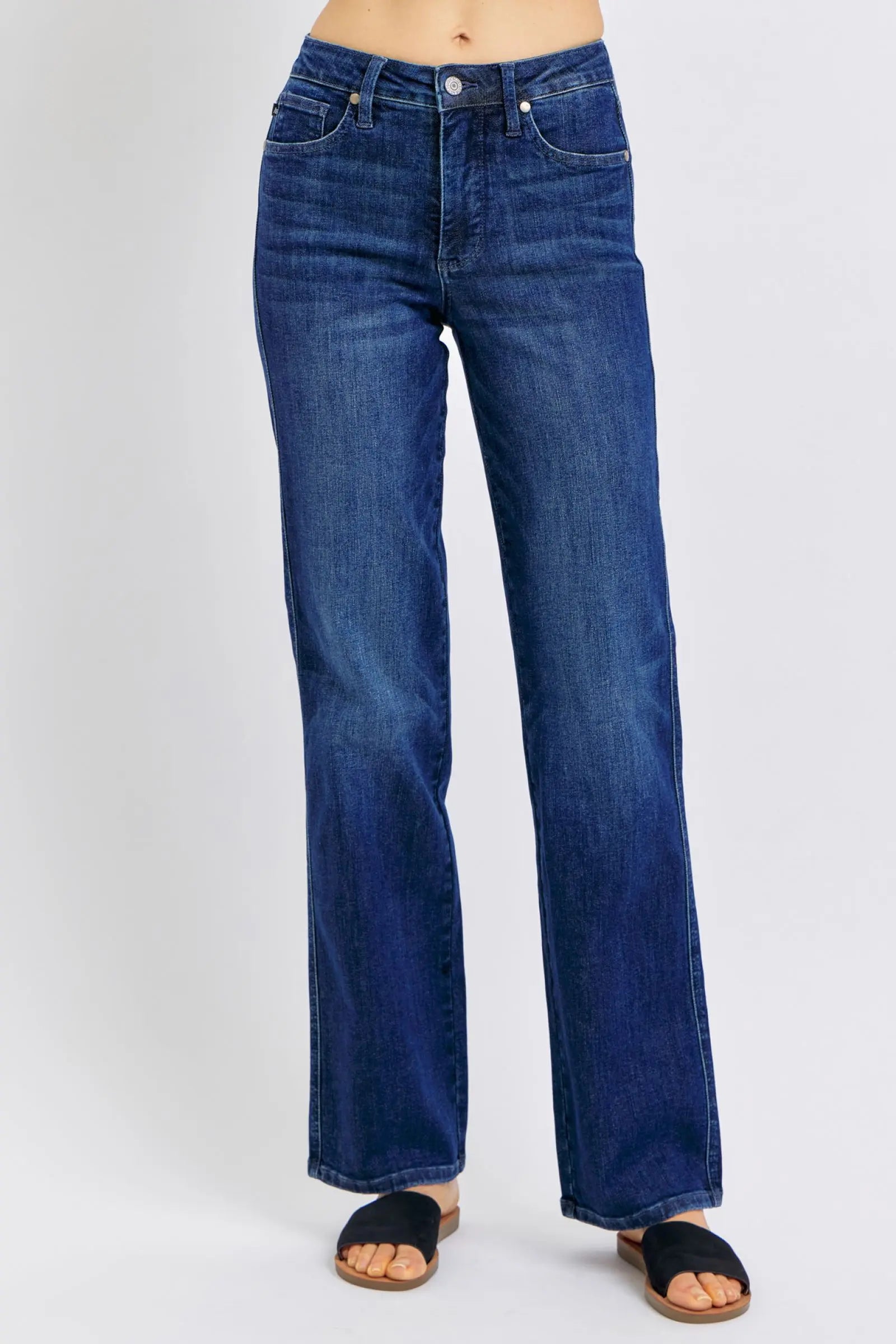 Judy Blue Full Size Tummy Control Straight Jeans Plus Size-Very Besty
