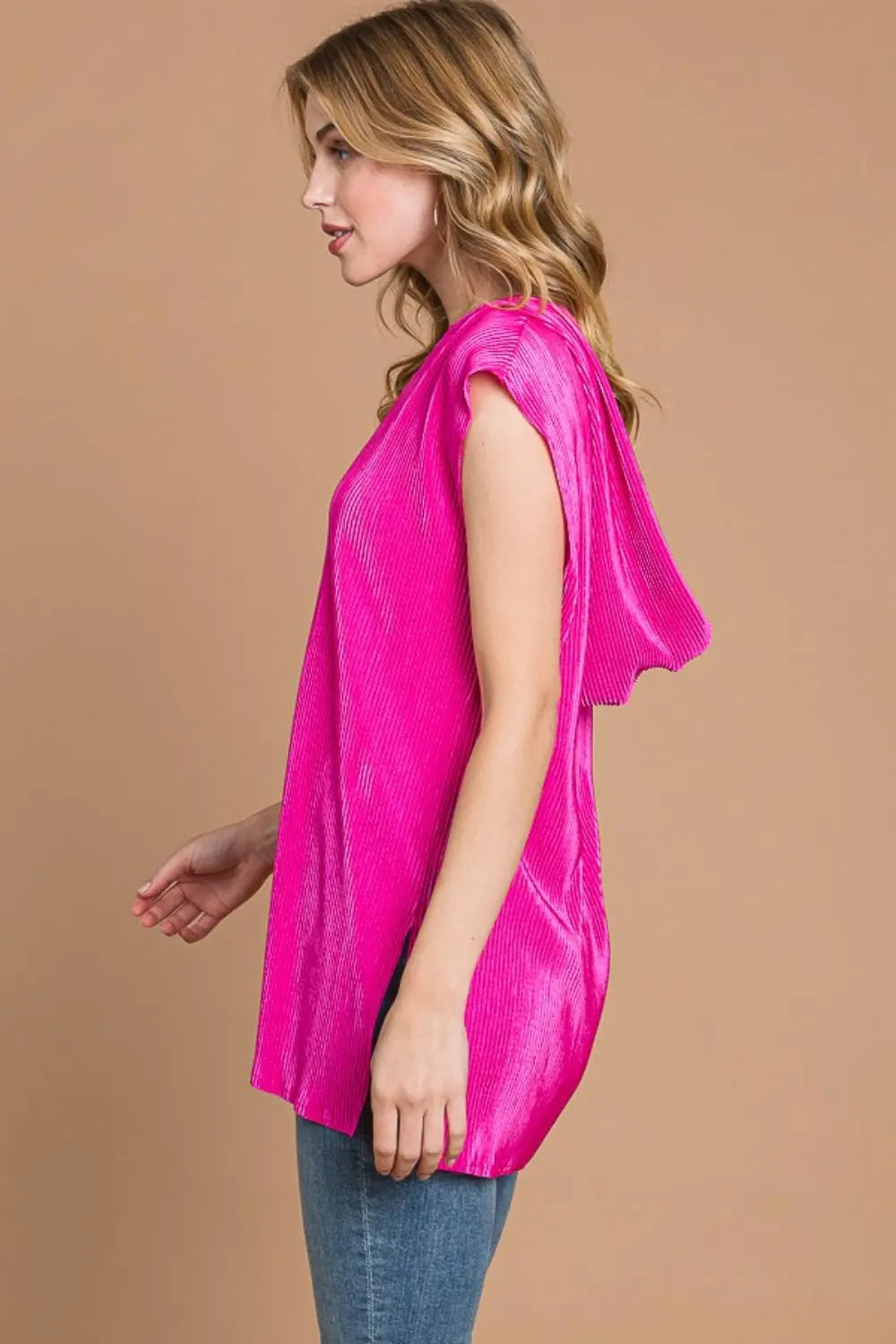 Culture Code Slit Cap Sleeve Hooded Top-Very Besty